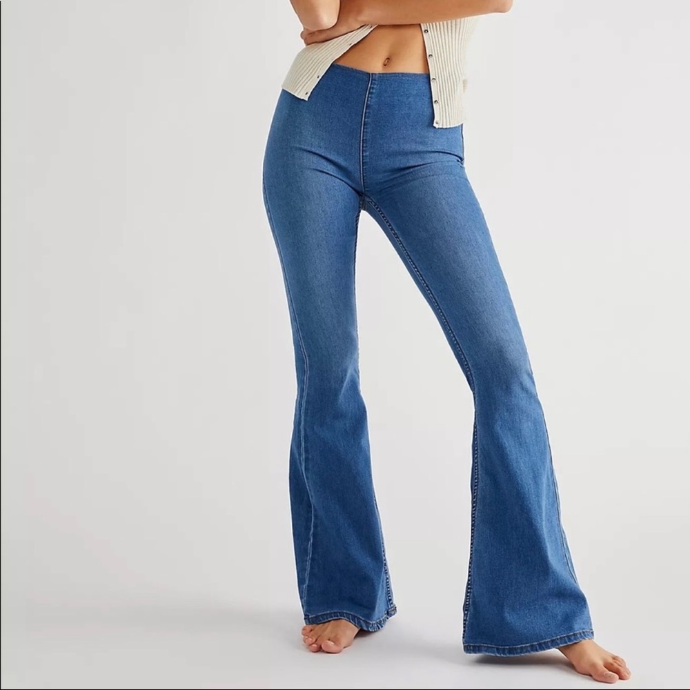 Free People Penny Pocket Pull On Flare Jeans